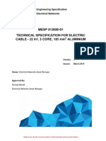 MESP 012000-01 Technical Specification For Electric CABLE - 22 KV, 3 CORE, 185 MM Aluminium