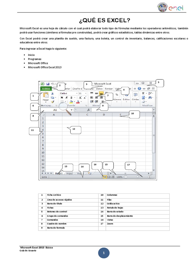 Guía Básica de Microsoft Excel 2013 | PDF | Microsoft Excel | Hoja de ...