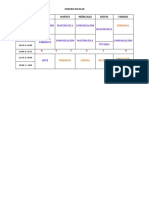 Horario escolar semanal de clases optimizado para