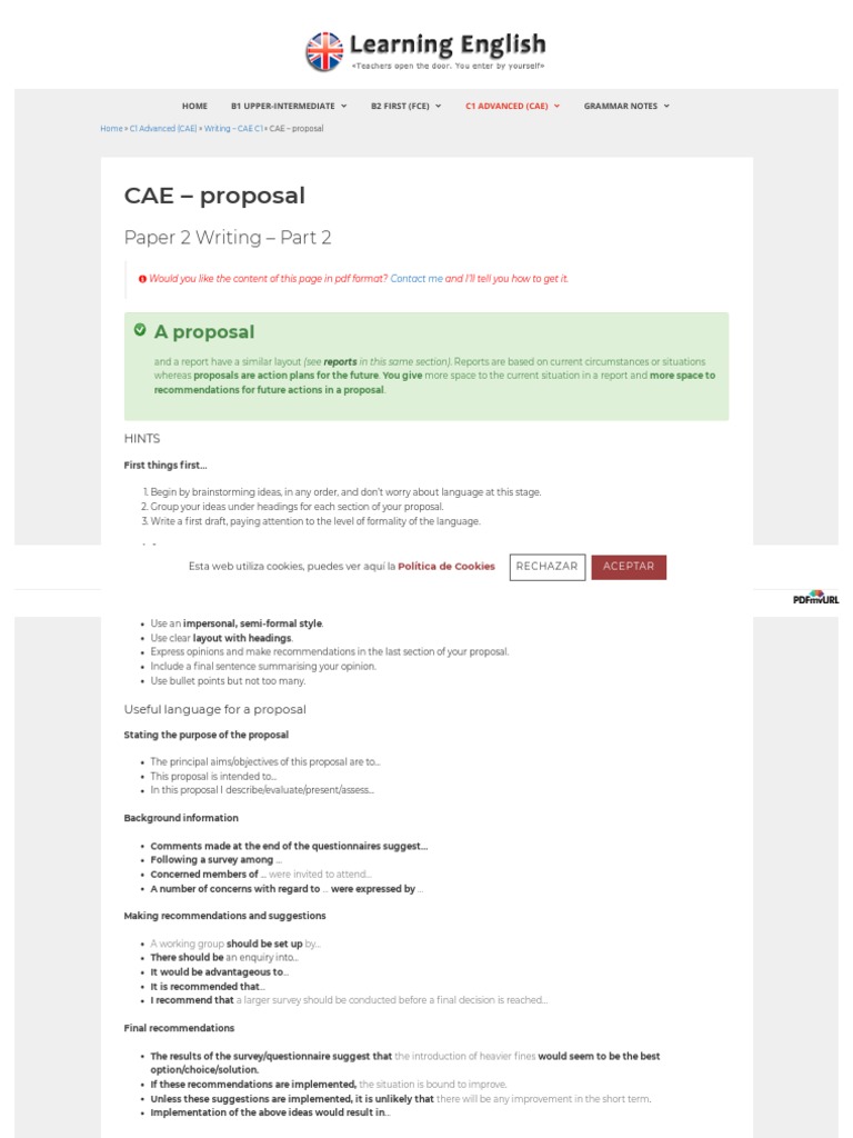 Proposal For Cae | PDF | International Student | Cognition