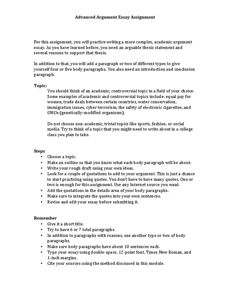 LrVOaZ3GEemnpBK2VMQaIg Argument-Assignment | PDF | Essays | Communication