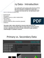 Secondary Data - Introduction
