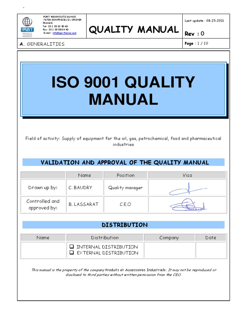 ISO 9001 Quality Manual | PDF | Quality Management | Quality Management ...