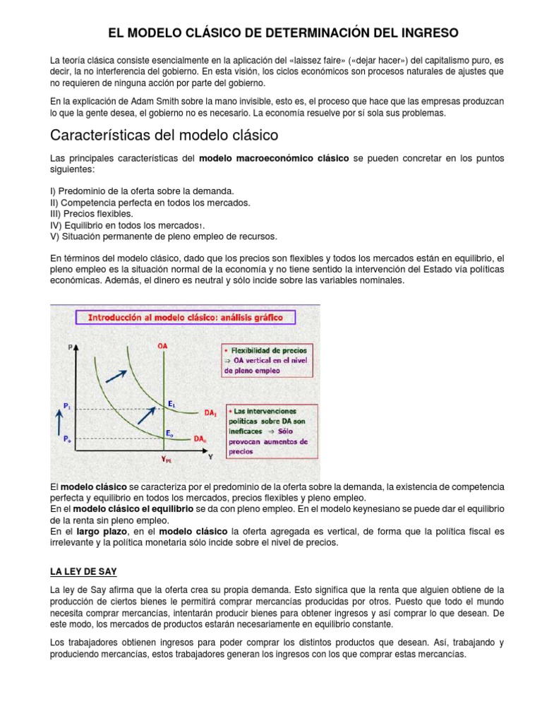 El Modelo Clásico PDF | PDF | Oferta y demanda | Oferta (economía)