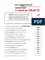 Gerunds Used As Objects: Grammar Worksheet