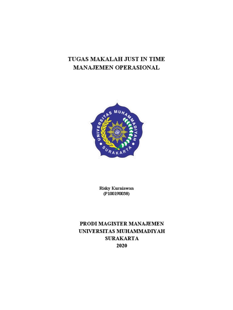 Manajemen Just In Time dalam Produksi | PDF | Bisnis | Teknologi & Rekayasa