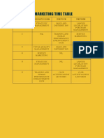 HR - SCM and Marketing Time Table