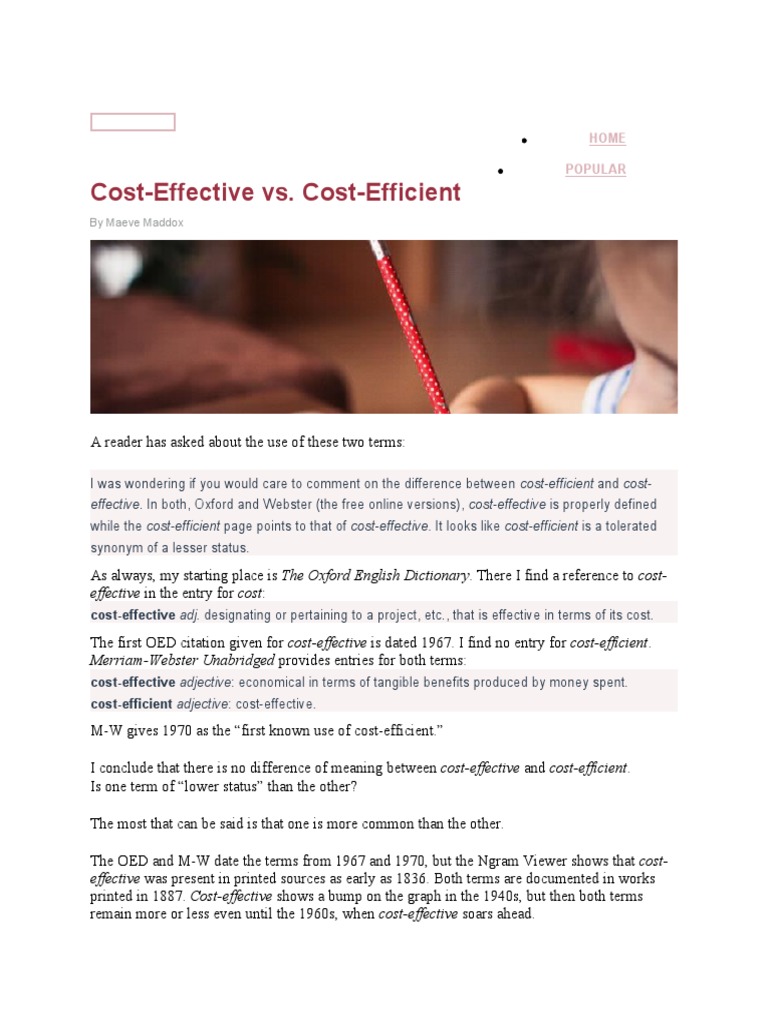 Cost effective vs cost efficient subscribe pdf cost effectiveness