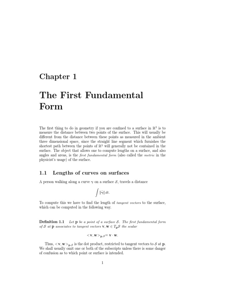 First Fundamental Form of Surfaces | PDF | Triangle | Area