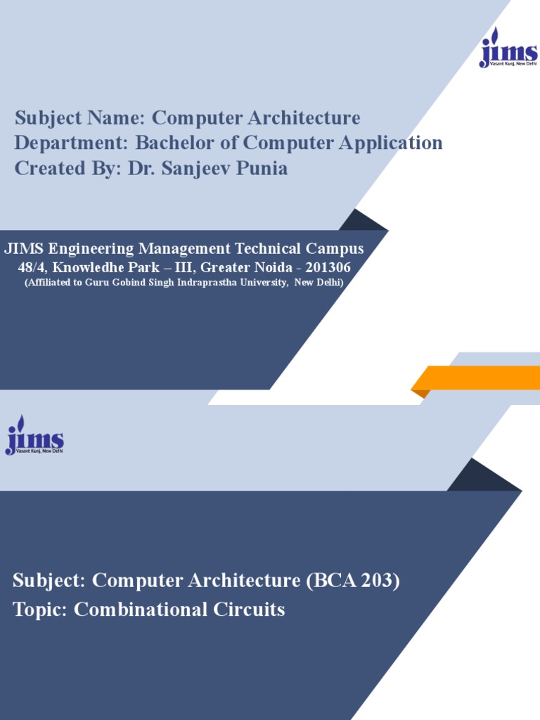 Subject Name: Computer Architecture Department: Bachelor of Computer ...