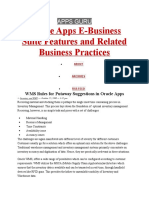 Oracle Apps E-Business Suite Features and Related Business Practices