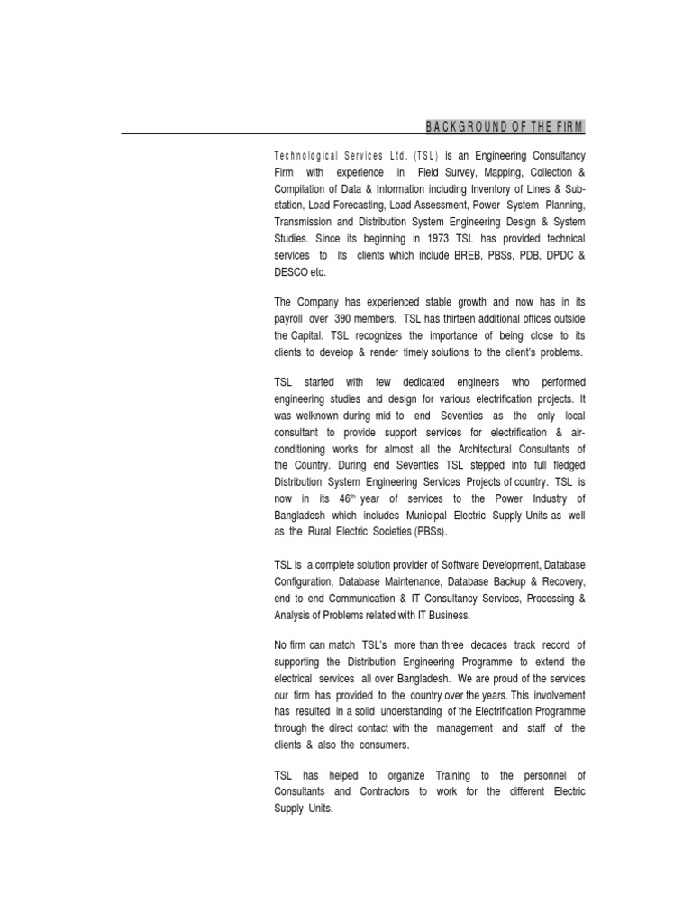 TSL Engineering: Power Consultancy Services | PDF | Electric Power ...