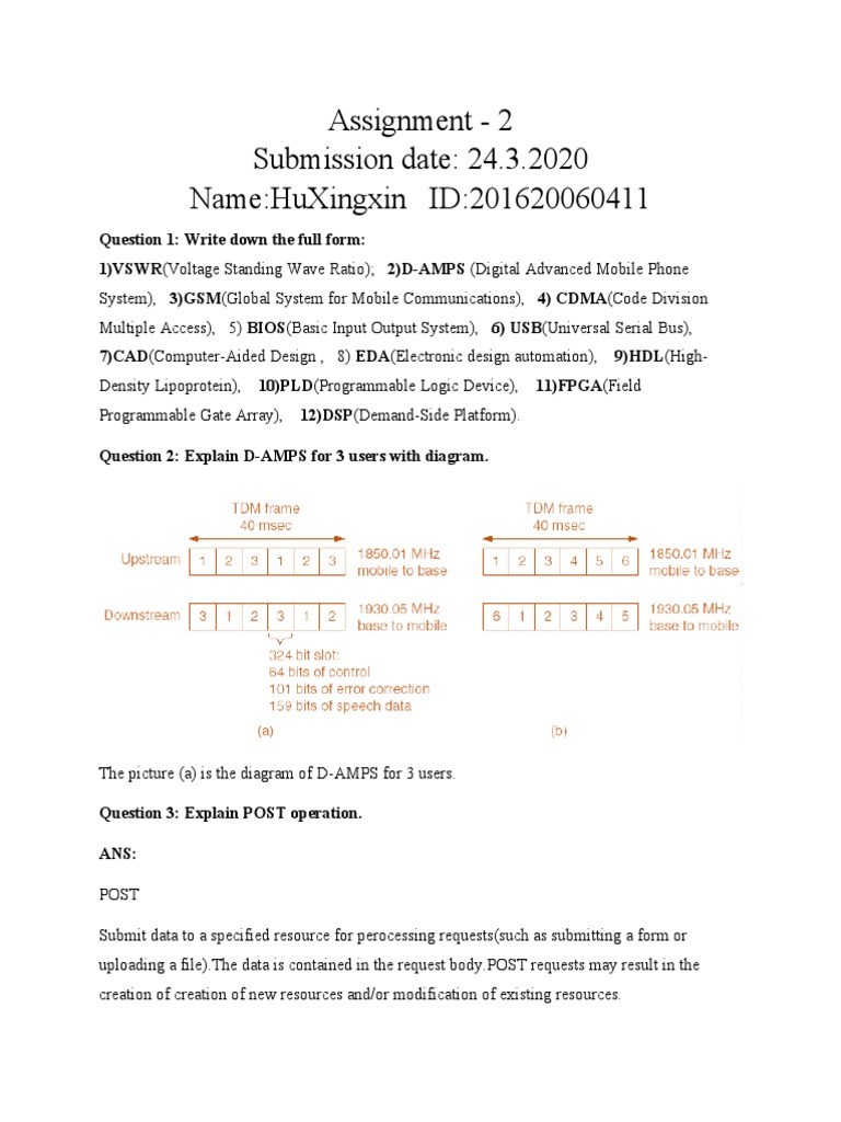 Assignment - 2 Submission Date: 24.3.2020 Name:Huxingxin Id ...