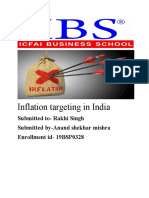 Inflation Targeting in India: Submitted To-Rakhi Singh Submitted By-Anand Shekhar Mishra Enrollment Id - 19BSP0328