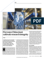 Comment: Five Ways China Must Cultivate Research Integrity