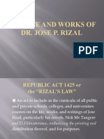 The Life and Works of Dr. Jose P. Rizal