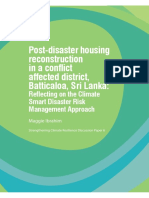 Post-Disaster Housing Reconstruction in A Conflict Affected District, Batticaloa, Sri Lanka