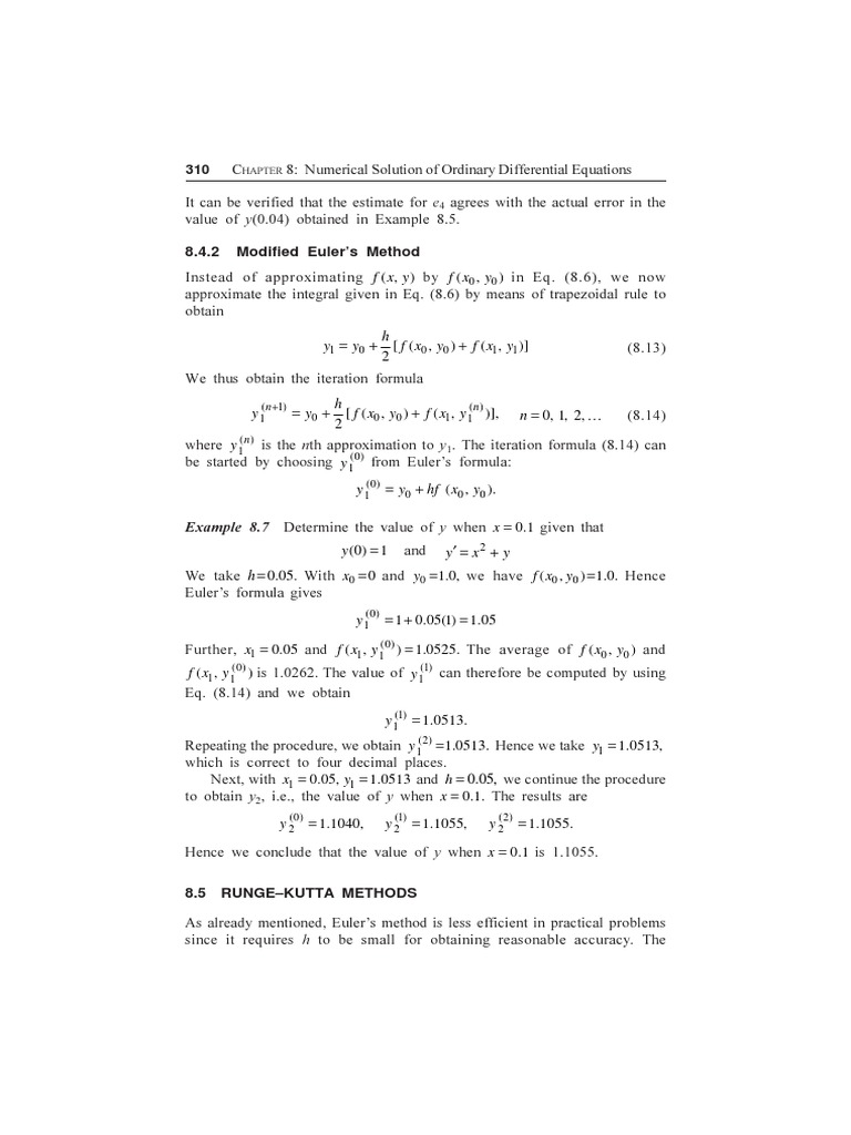 Runge Kutta Method Differential Equations Algorithms