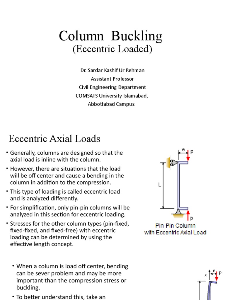 Column Buckling (Eccentric Loaded) PDF Buckling Column