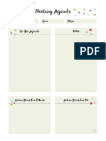 Meeting Agenda Template Brushy A4 PDF