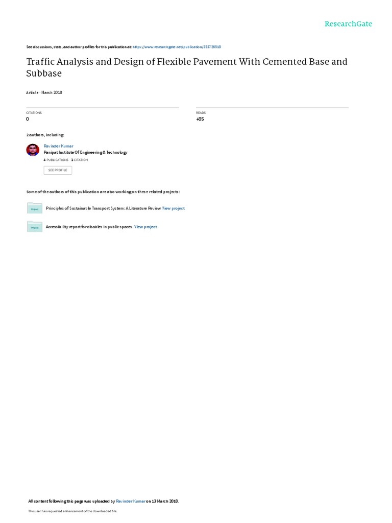 Traffic Analysis and Design of Flexible Pavement With Cemented Base and