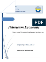 Petroleum Economic: Oil Prices and Economic Fundamental of Oil Pricing