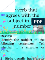 Use Verb That Agrees With The Subject