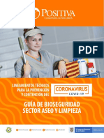 Lineamientos Tecnicos Prevencion Contecion Covid19 Guia Bioseguridad Sector Aseo Limpieza PDF