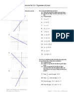 Equations of Lines Exercise Set