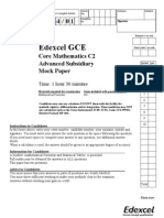 Edexcel GCE Core Mathematics C2 Mock Paper Solutions