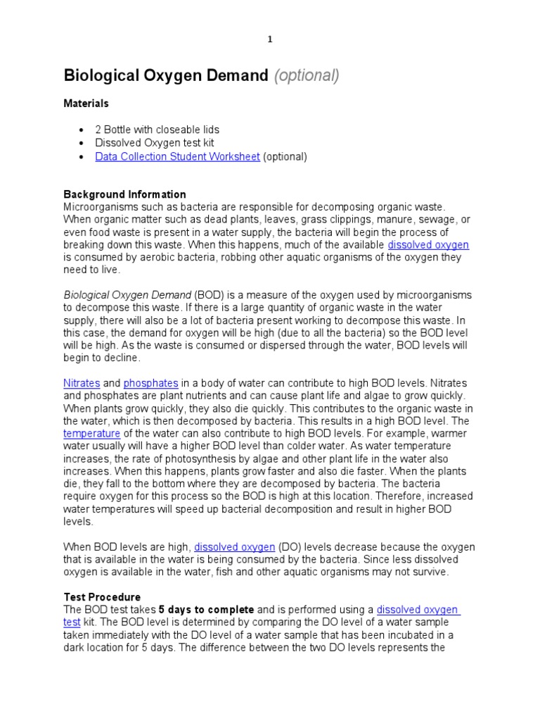 Understanding Biological Oxygen Demand | PDF | Water | Decomposition