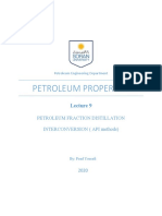 Petroleum Properties: Petroleum Fraction Distillation Interconversion) Api Methods)