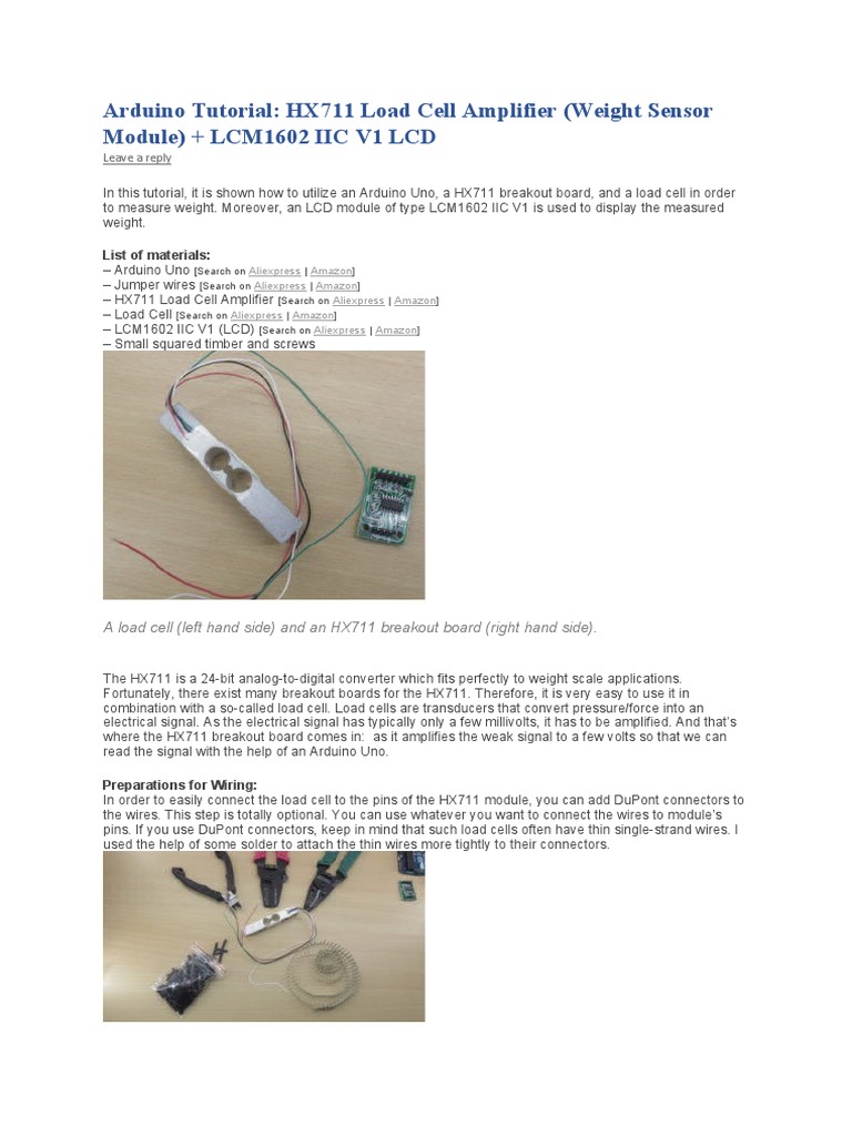 Load Cell Dengan ICC V1 LCD | PDF | Arduino | Weight