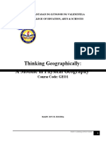 Thinking Geographically: A Module in Physical Geography: Course Code: GEO1