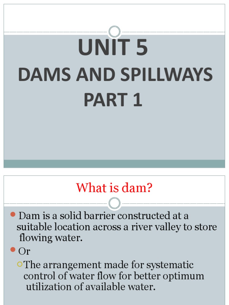 Overview of Dams and Spillways | PDF | Dam | Reservoir