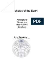 Four Spheres of The Earth: Atmosphere Geosphere Hydrosphere Biosphere