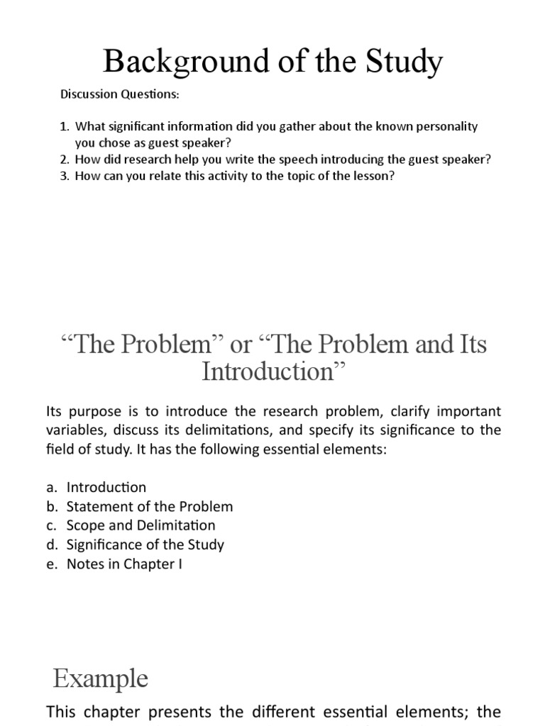 Background of The Study-1 | PDF | Question | Academic Discipline ...