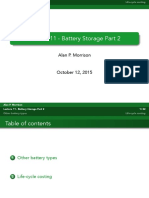 Lecture 11 - Battery Storage Part 2: Alan P. Morrison October 12, 2015