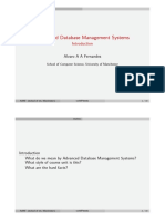 Advanced Database Management Systems: Alvaro A A Fernandes