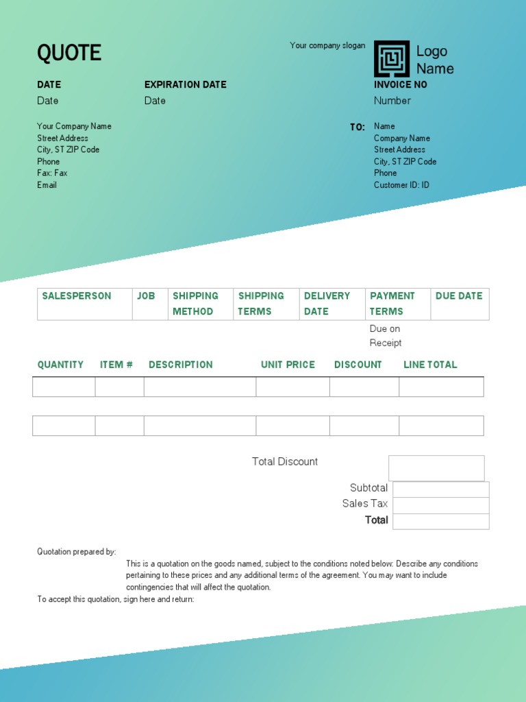 Invoice and Quotation Template | PDF