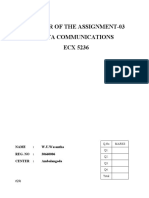 Answer of The Assignment-03 Data Communications ECX 5236: Name: W.U.Wasantha Reg. No: 30660006 Center: Ambalangoda