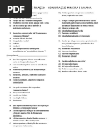 EXERCÍCIOS DE FIXAÇÃO - CONJURAÇÃO MINEIRA E BAIANA