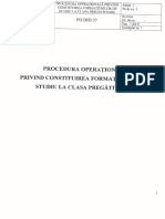 Procedura Operationala Privind Constituirea Formatiunilor de Studiu La Clasa Pregatitoare PDF