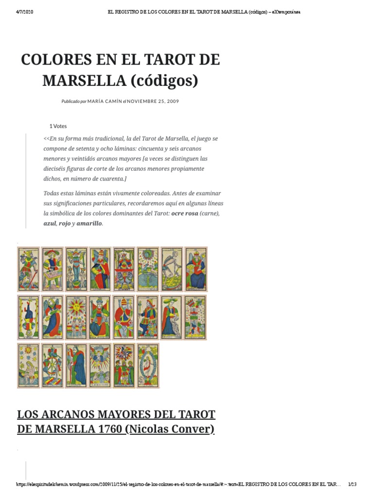 El Registro de Los Colores en El Tarot de Marsella | PDF | Color