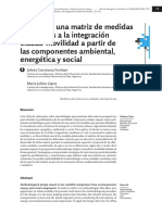 Diseño de Una Matriz de Medidas Tendientes A La Integración Ciudad-Movilidad A Partir de Las Componentes Ambiental, Energética y Social