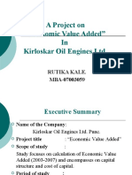 A Project On "Economic Value Added" in Kirloskar Oil Engines LTD