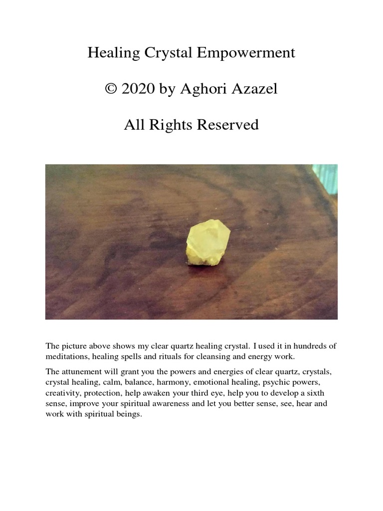 Healing Crystal Empowerment PDF Science Science And Technology
