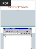 Microsoft Word: Information and Communication Technology