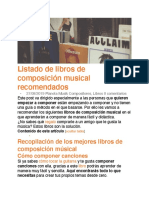 Listado de libros de composición musical recomendados - Planeta musik