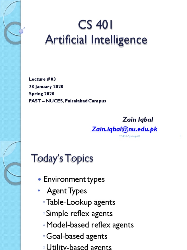 Lecture 03 Agent Types Pdf Applied Mathematics Systems Science